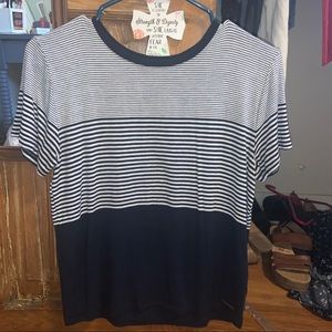 Navy and white striped t-shirt